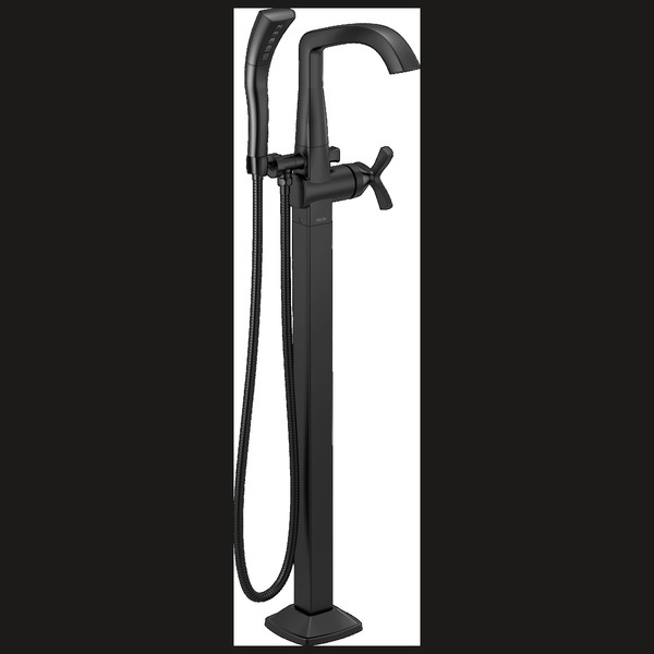 Delta Single hole installation Hole Floor-Mount Tub Filler Faucet, Matte Black T47766-BLFL